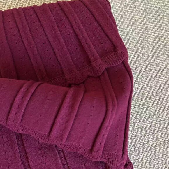 NWT LoveShackFancy Lavender Stretch Pointelle Mini Dress XS Spiced Berry Wine - Picture 7 of 9